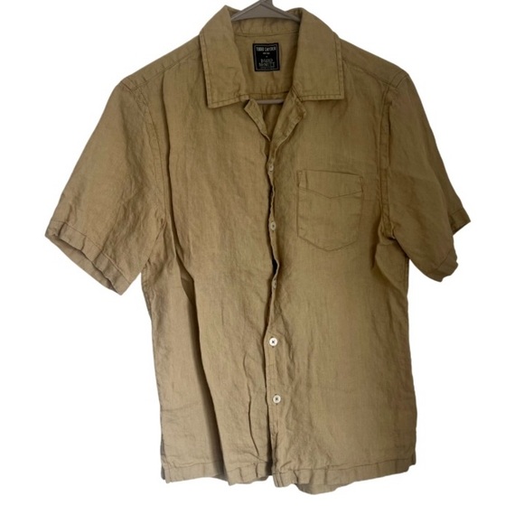 Todd Snyder Baird McNutt Irish Linen Short Sleeve Top Sand Men's Small